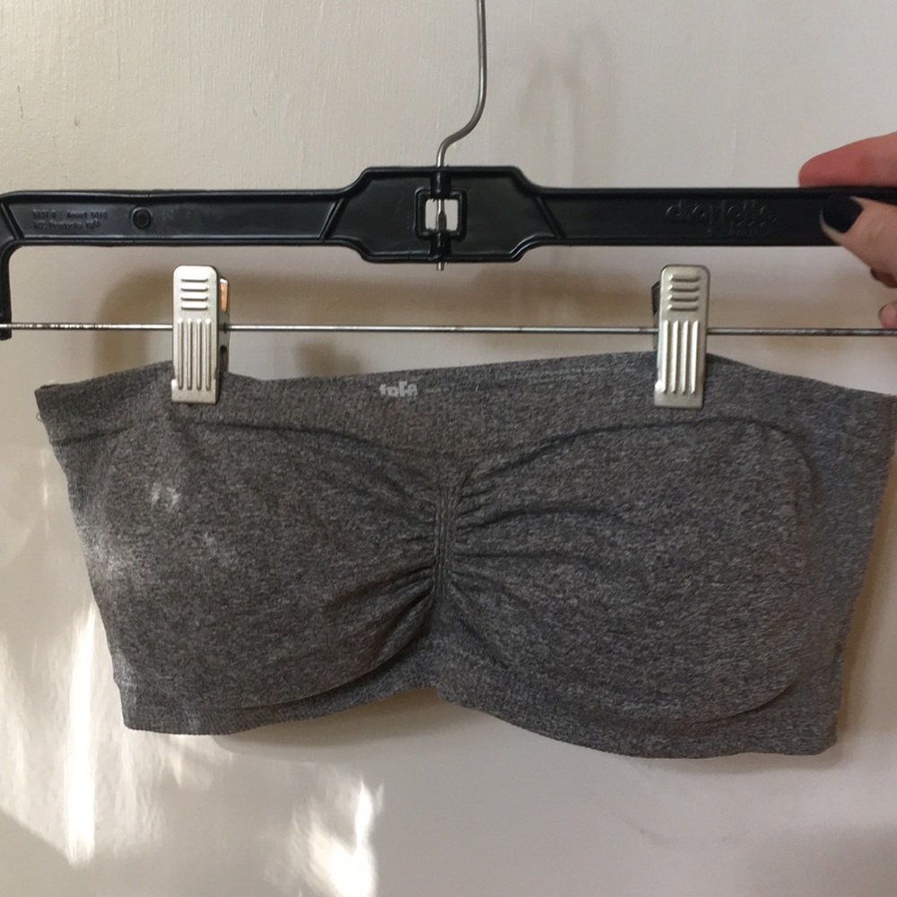Strapless grey bandeau